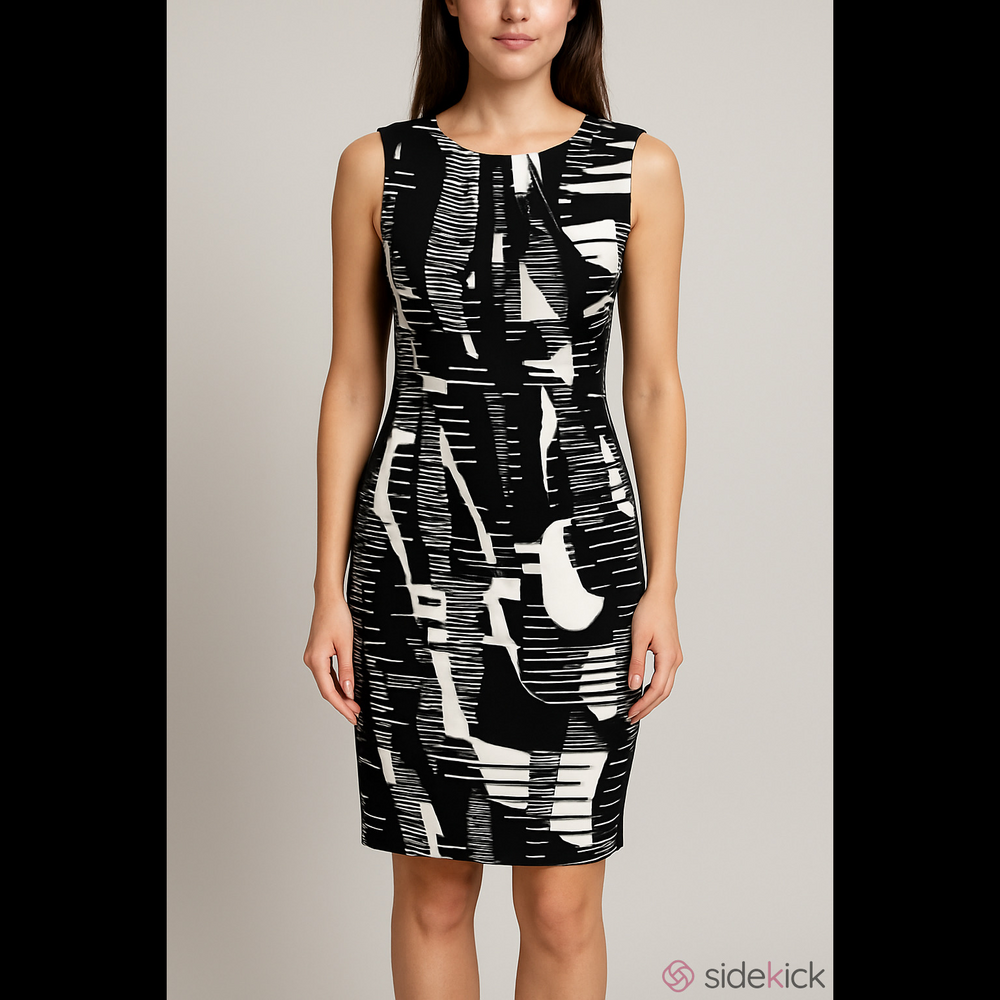 Lori Michaels Sleeveless Dress Size Small Black and White
